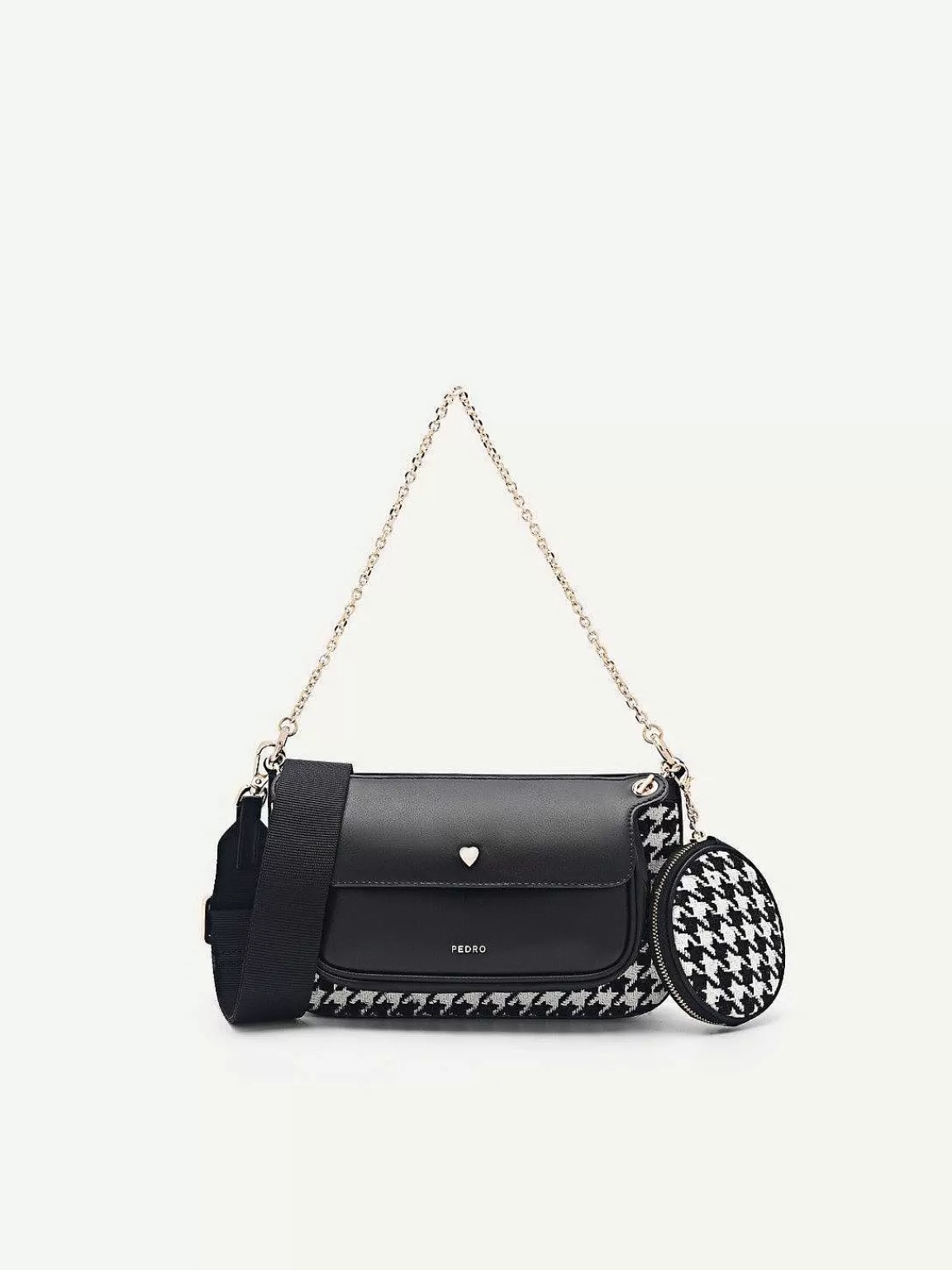 PEDRO Shoulder Bags<Dilone Houndstooth Double Flap Shoulder Bag