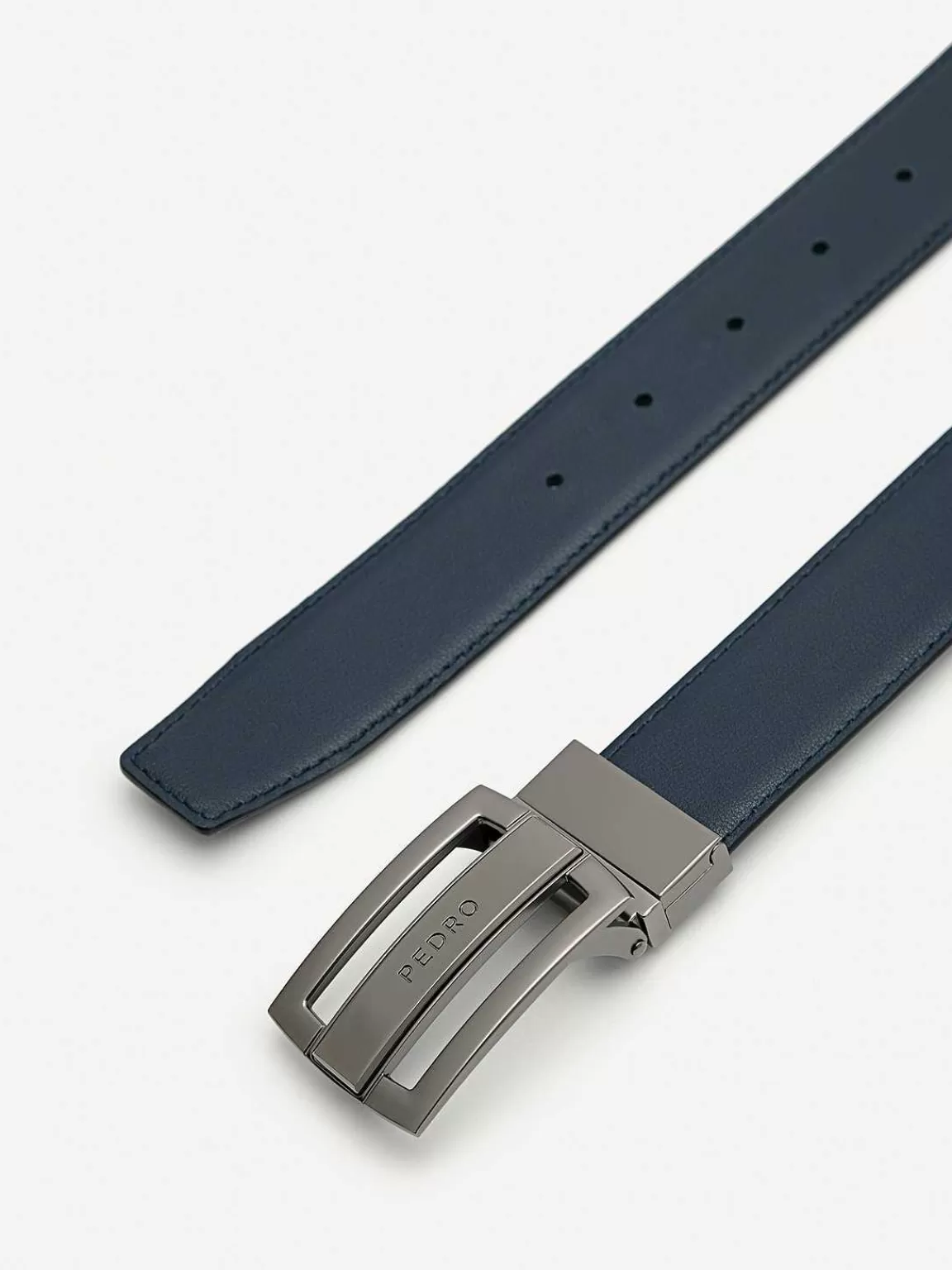 PEDRO Belts<Embossed Leather Reversible Tang Belt