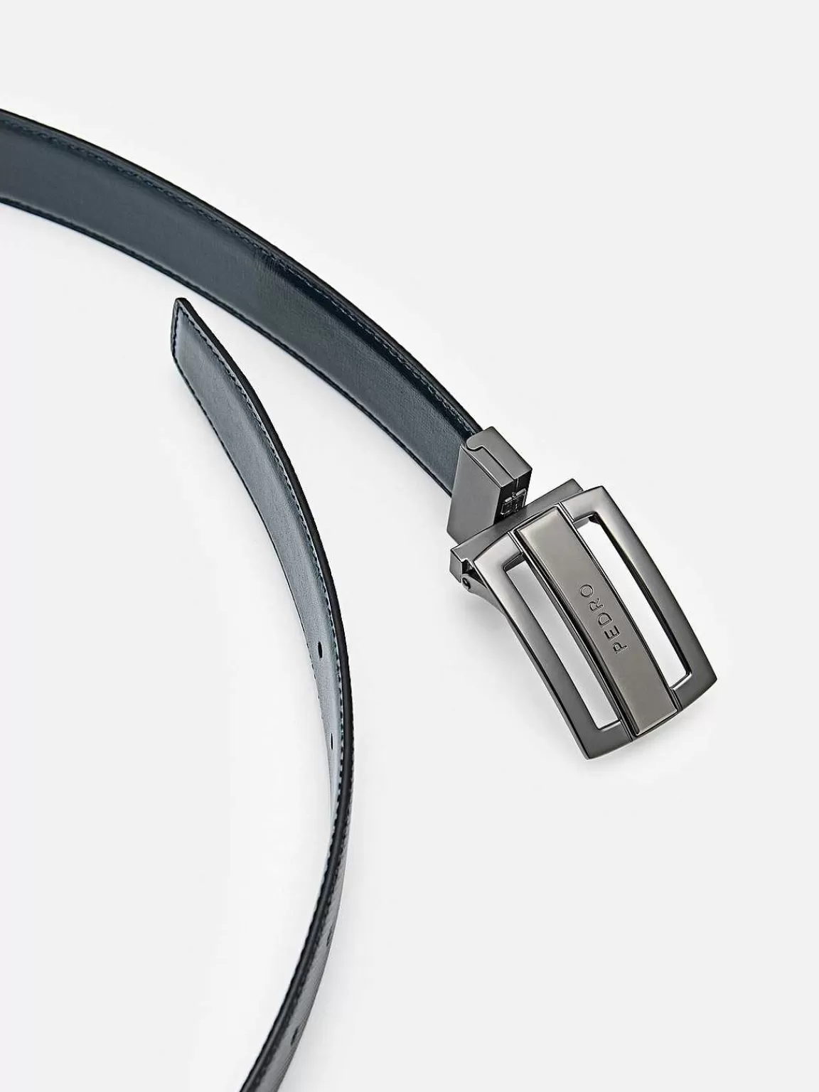 PEDRO Belts<Embossed Leather Reversible Tang Belt