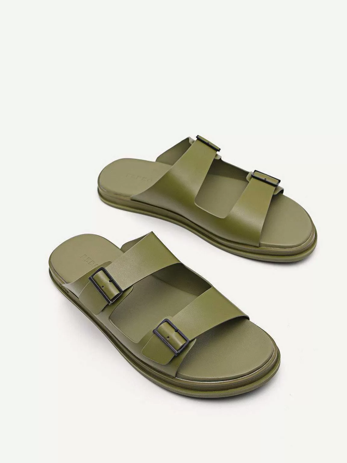 PEDRO Sandals<Monochrome Double Strap Slide Sandals