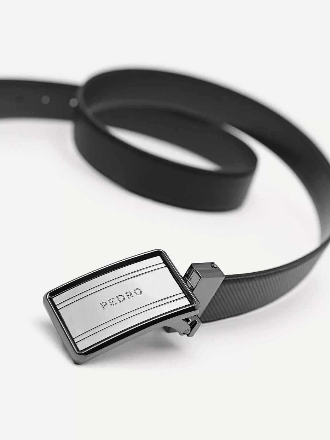 PEDRO Belts<Reversible Embossed Leather Tang Belt