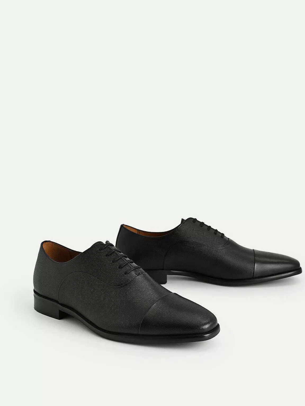 PEDRO Lace-Ups<Textured Leather Oxford Shoes