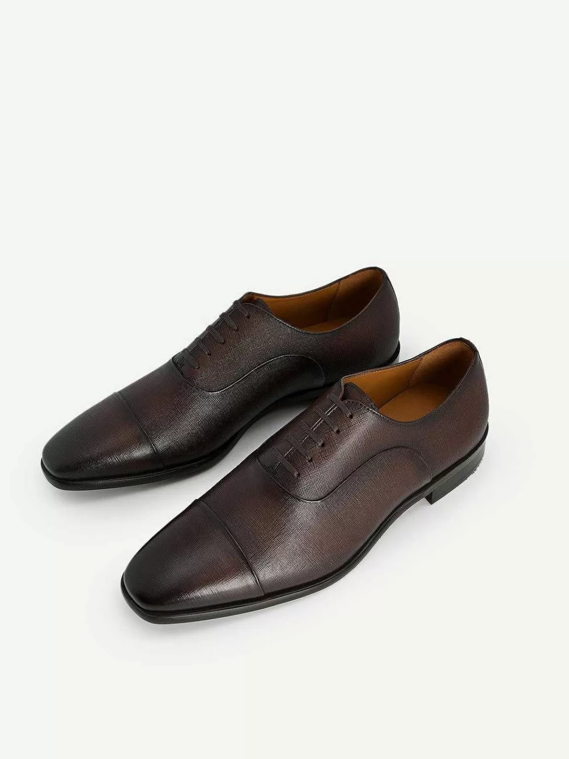 PEDRO Lace-Ups<Textured Leather Oxford Shoes